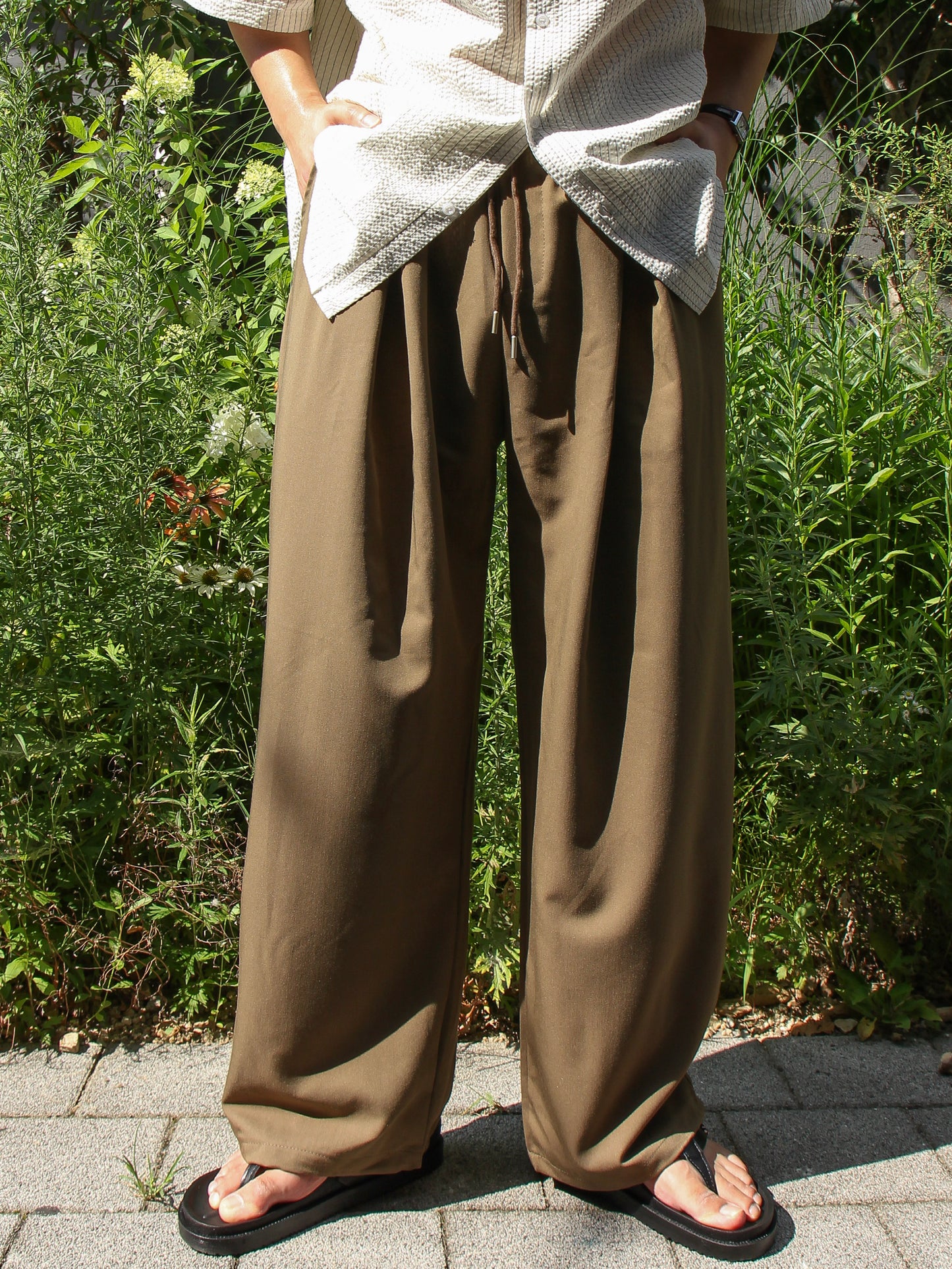 Pintuck Wide Cooling Slacks