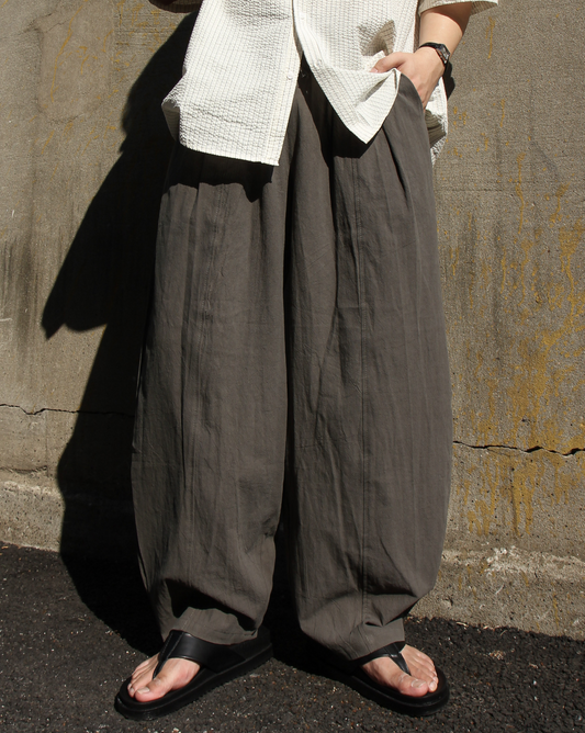 Linen Pintuck Balloon Banding Pants