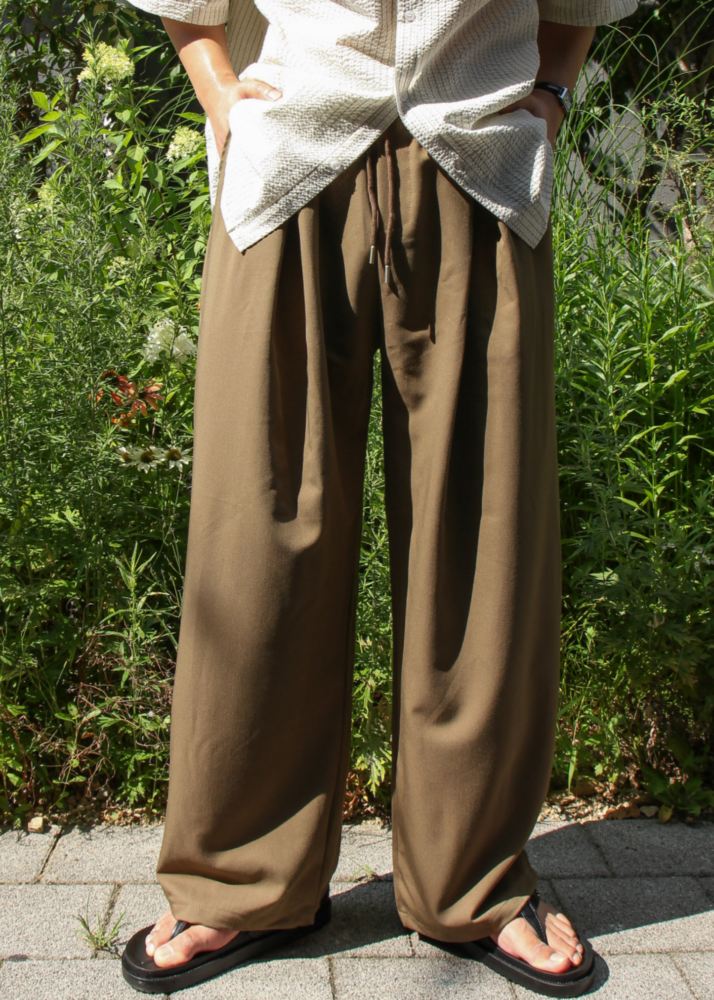 Pintuck Wide Cooling Slacks