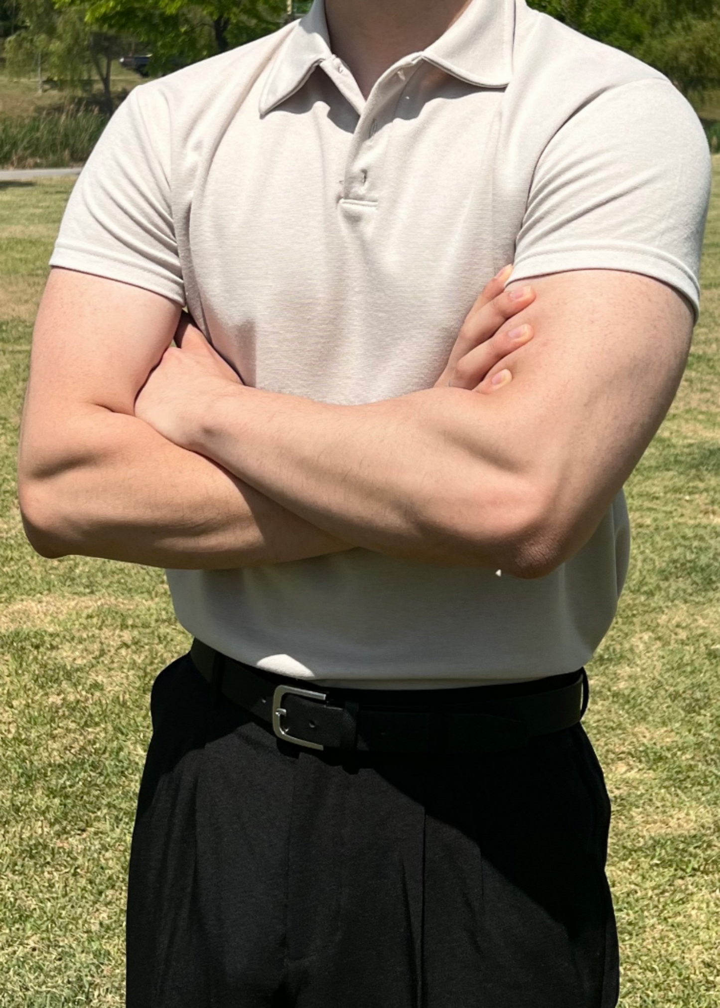 Muscle Fit Knit Polo Shirt