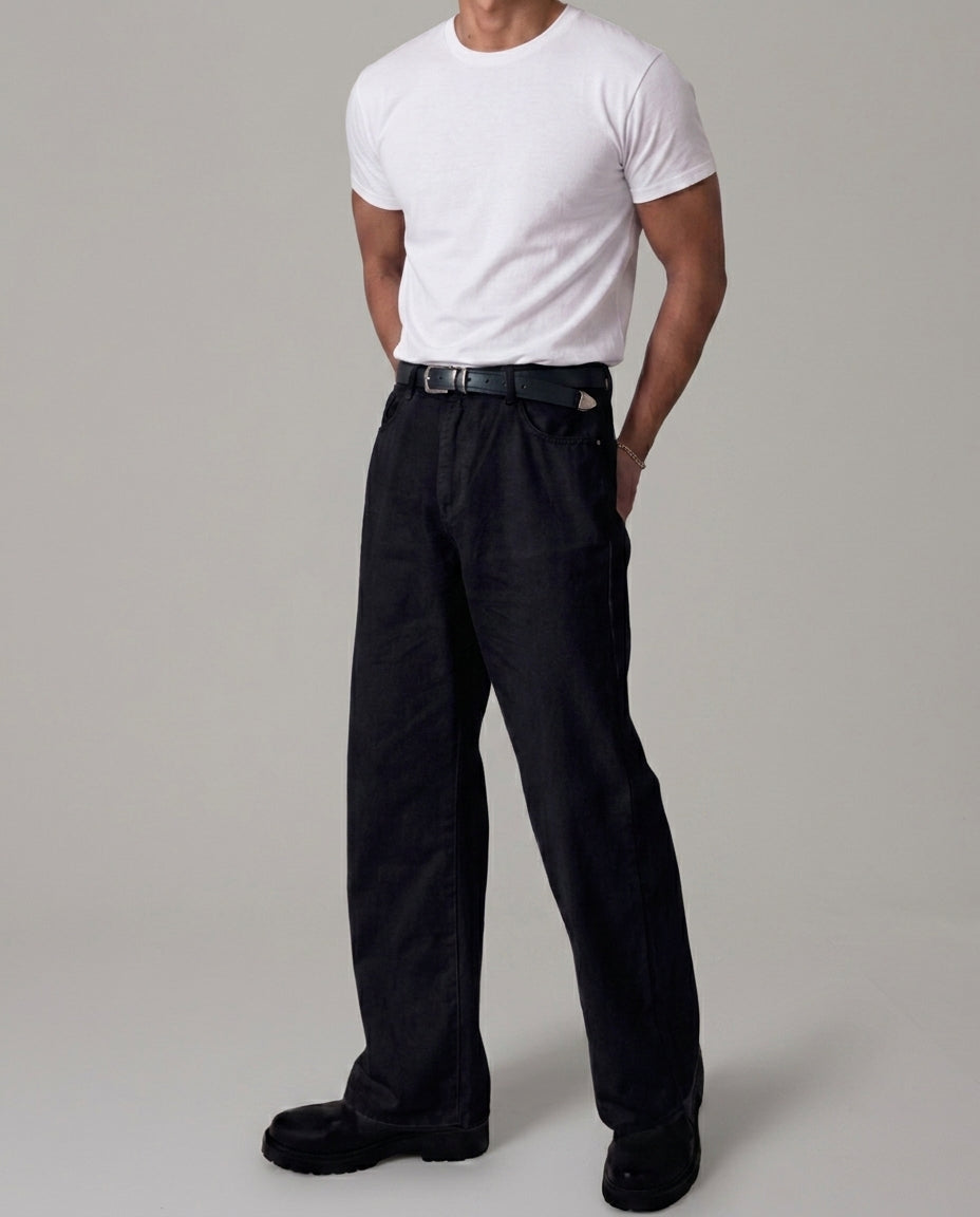 Semi Wide Cotton Pants