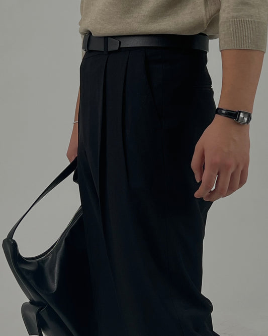 TR Double Pleated Wide Slacks