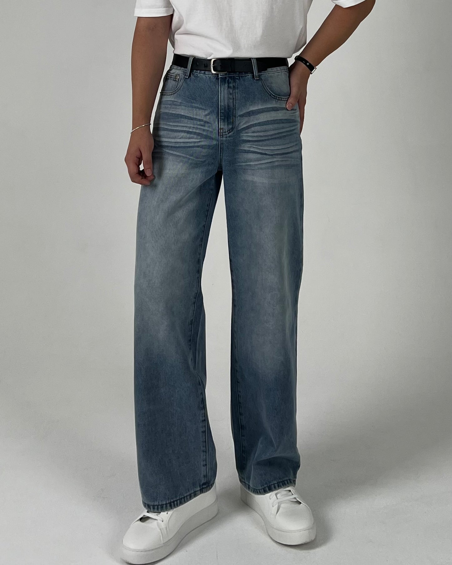 Wide Brush Washing Denim